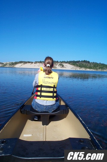 canoeing on Cleawox Lake south of Florence, OR