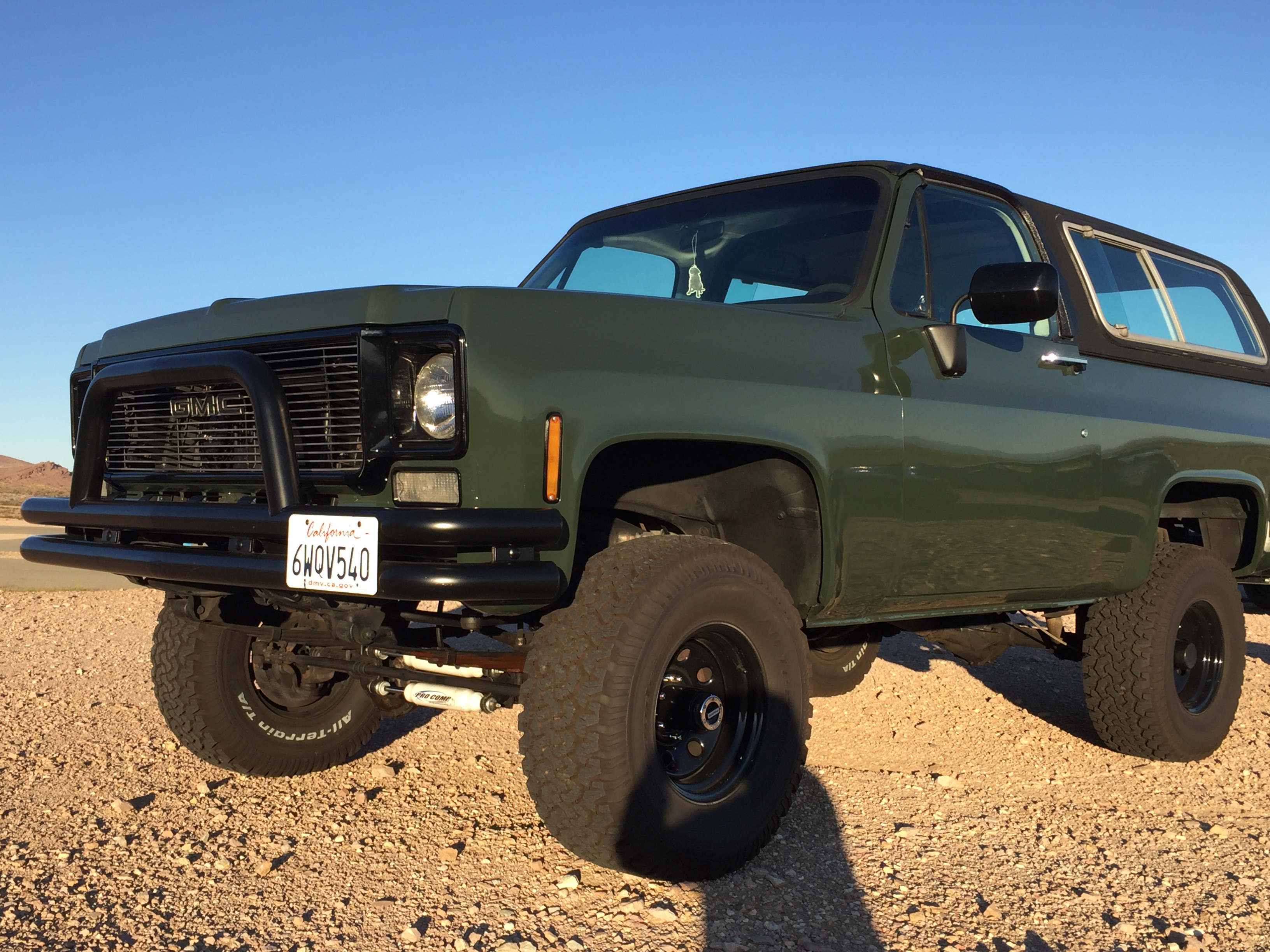 Car Selfie of my 75 GMC Jimmy at Horse Thief Mile in Willow Springs