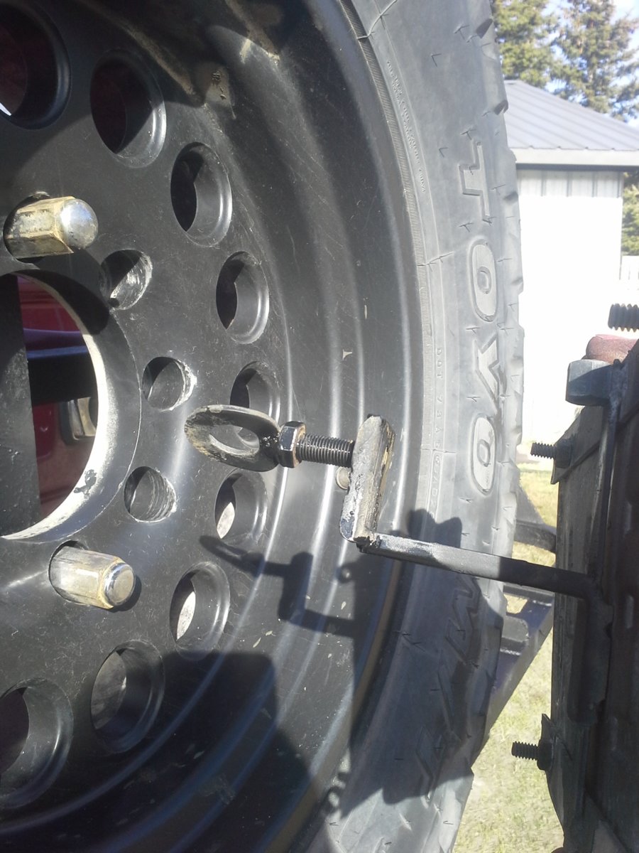 Couple nuts to hold on the spare
