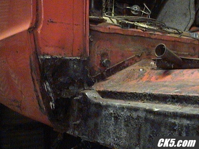 door jamb,  not too bad passenger side