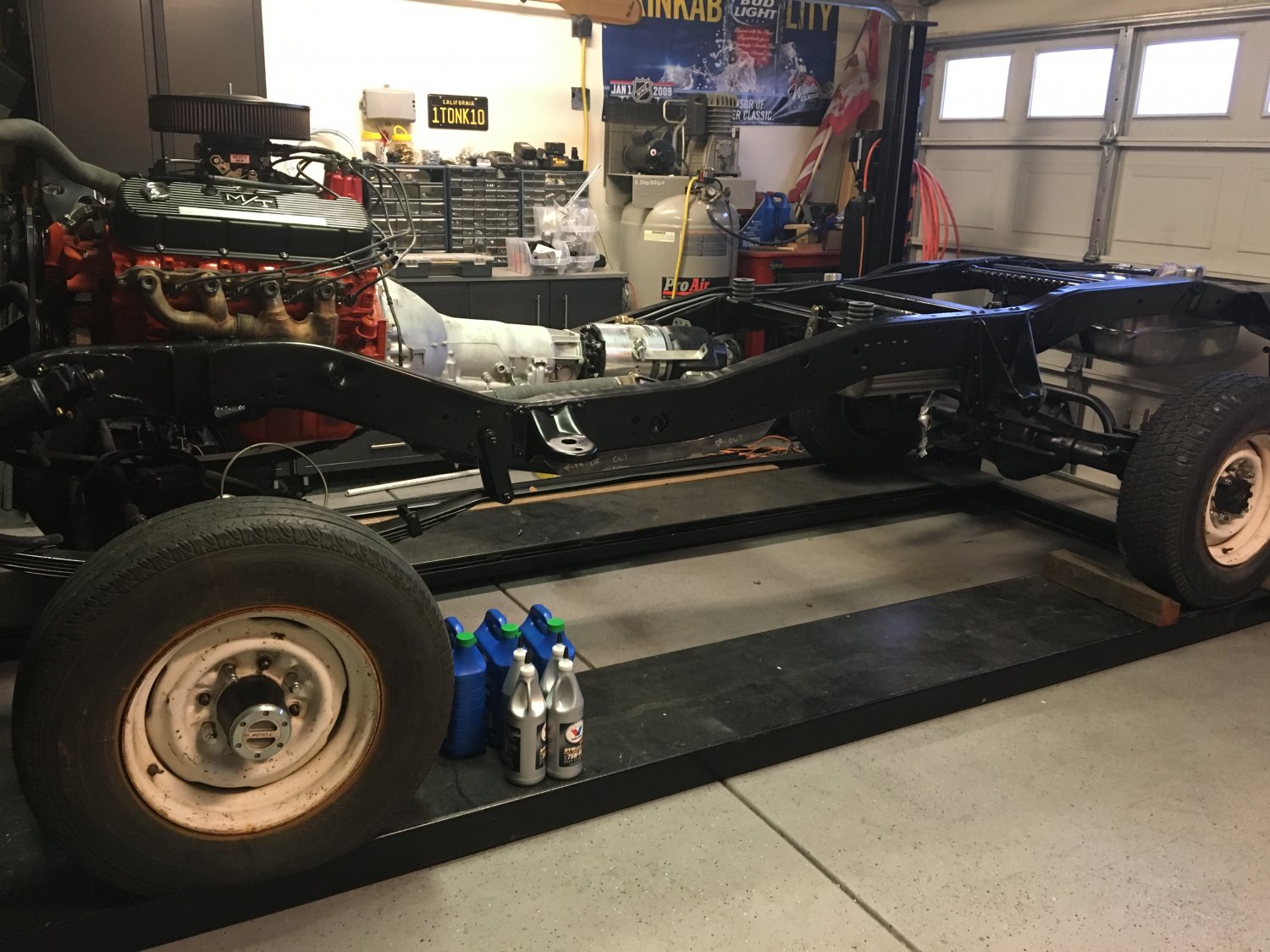 drivetrain installed after the frame work was complete