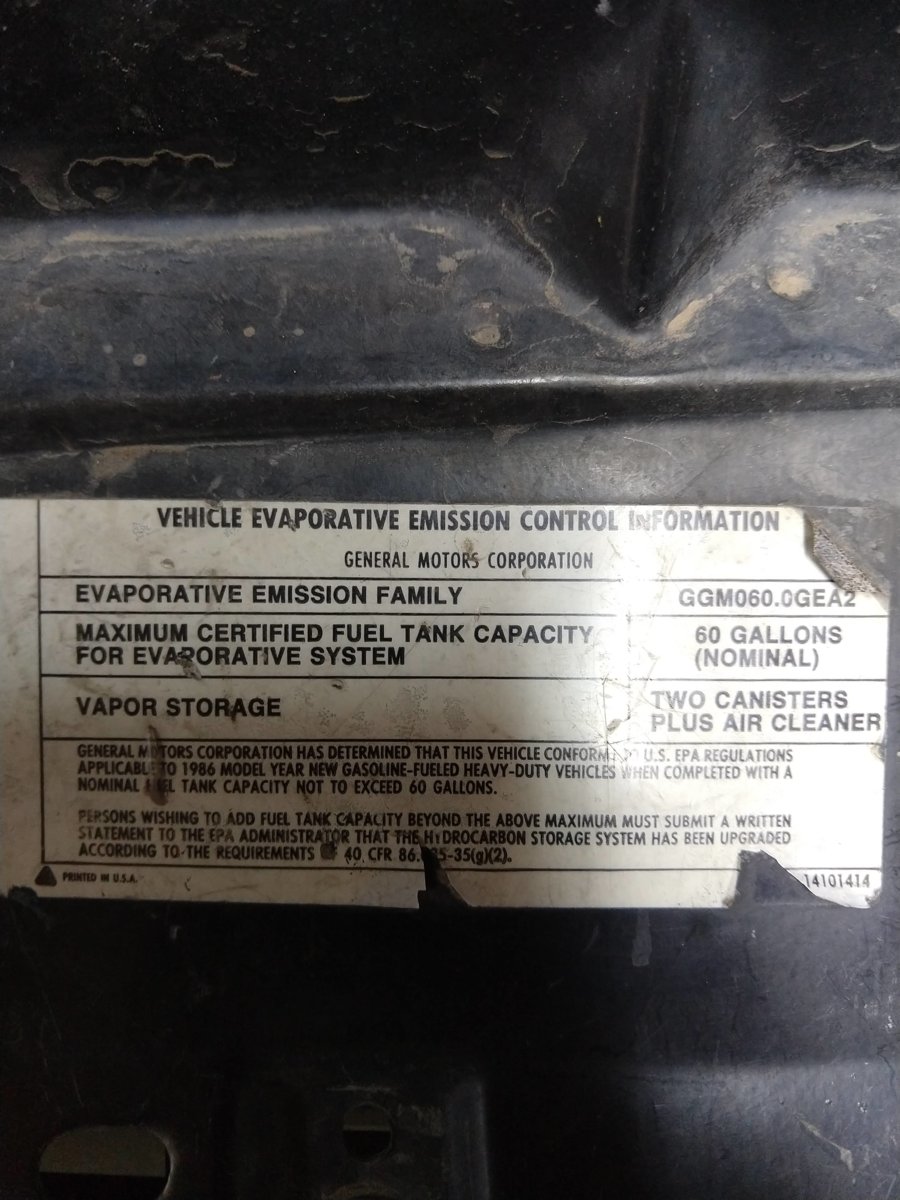 Emissions Sticker