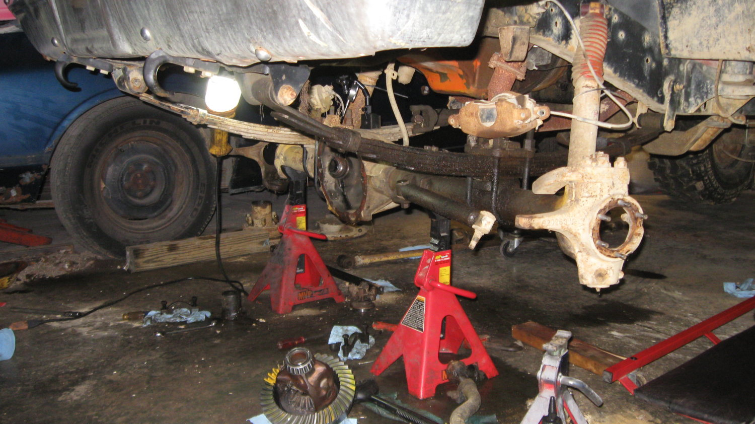 Front axle torn apart