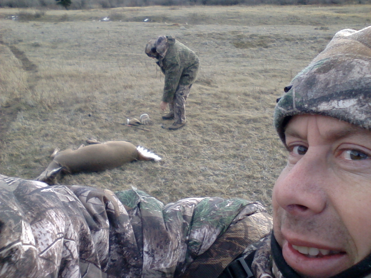 He made an awesome neck shot on the buck he wanted. He was a very effective Bull Elk and Big horn hunter when younger.