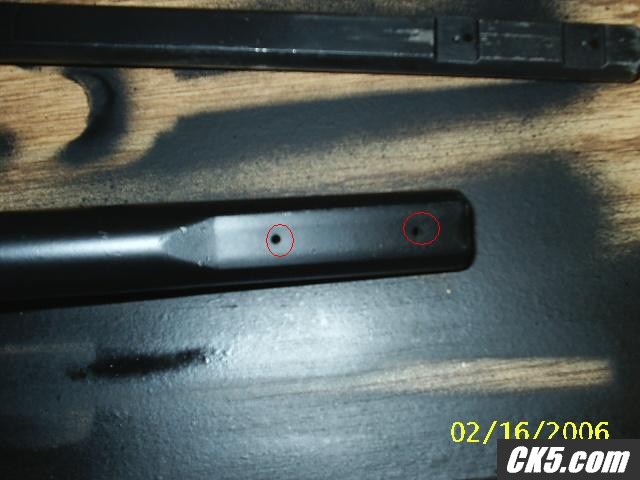 holes where plastic pieces were