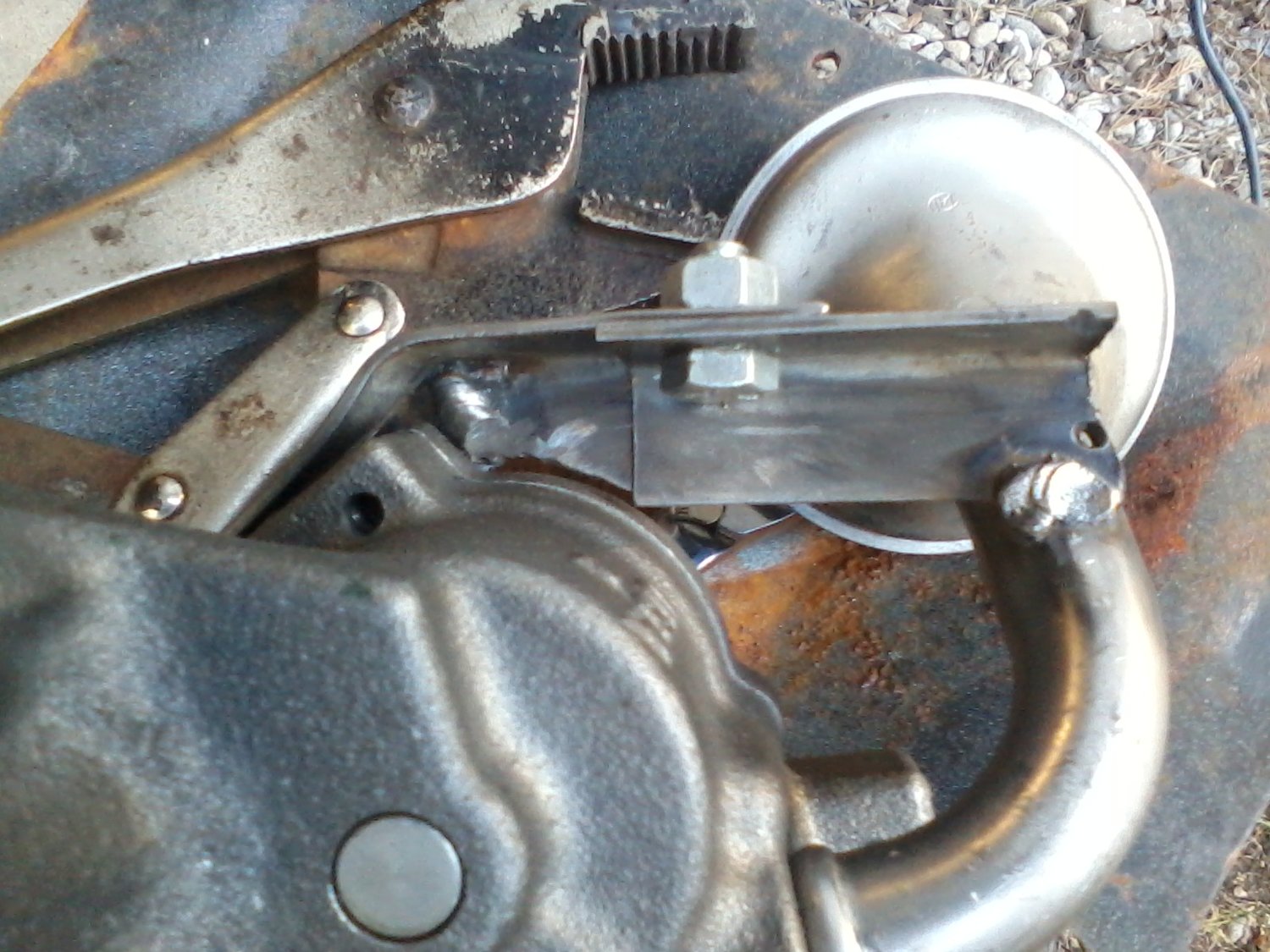 Home brew oil pump pickup retainer