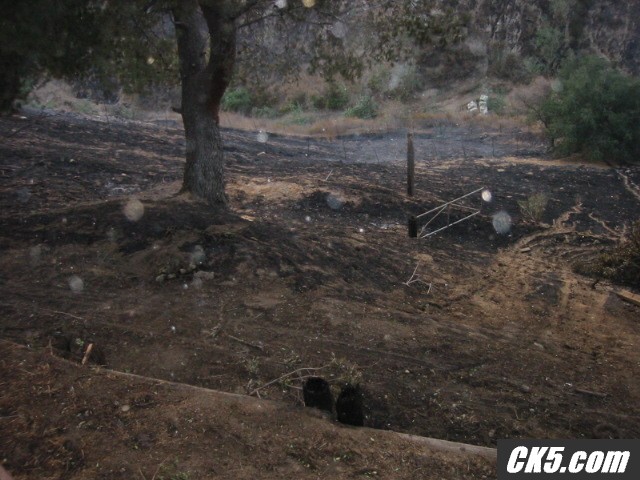 looking down property post fire