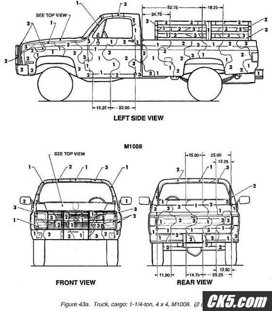 M1008 pickup camouflage pattern