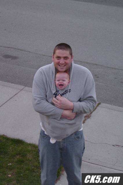 Me and the boy keeping warm