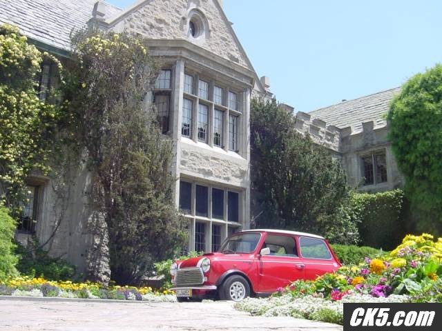 My mini in front of the Playboy Mansion