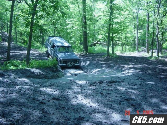 my truck entering mudhole