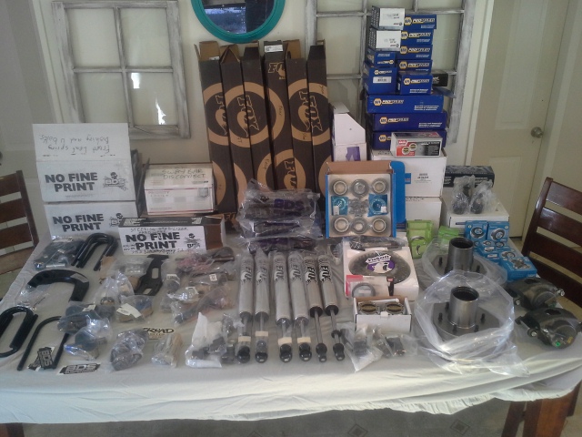 My WIFE LOVES when I put truck parts on the table...My brother bought a real clean 89 Jimmy, but wanted all new suspension