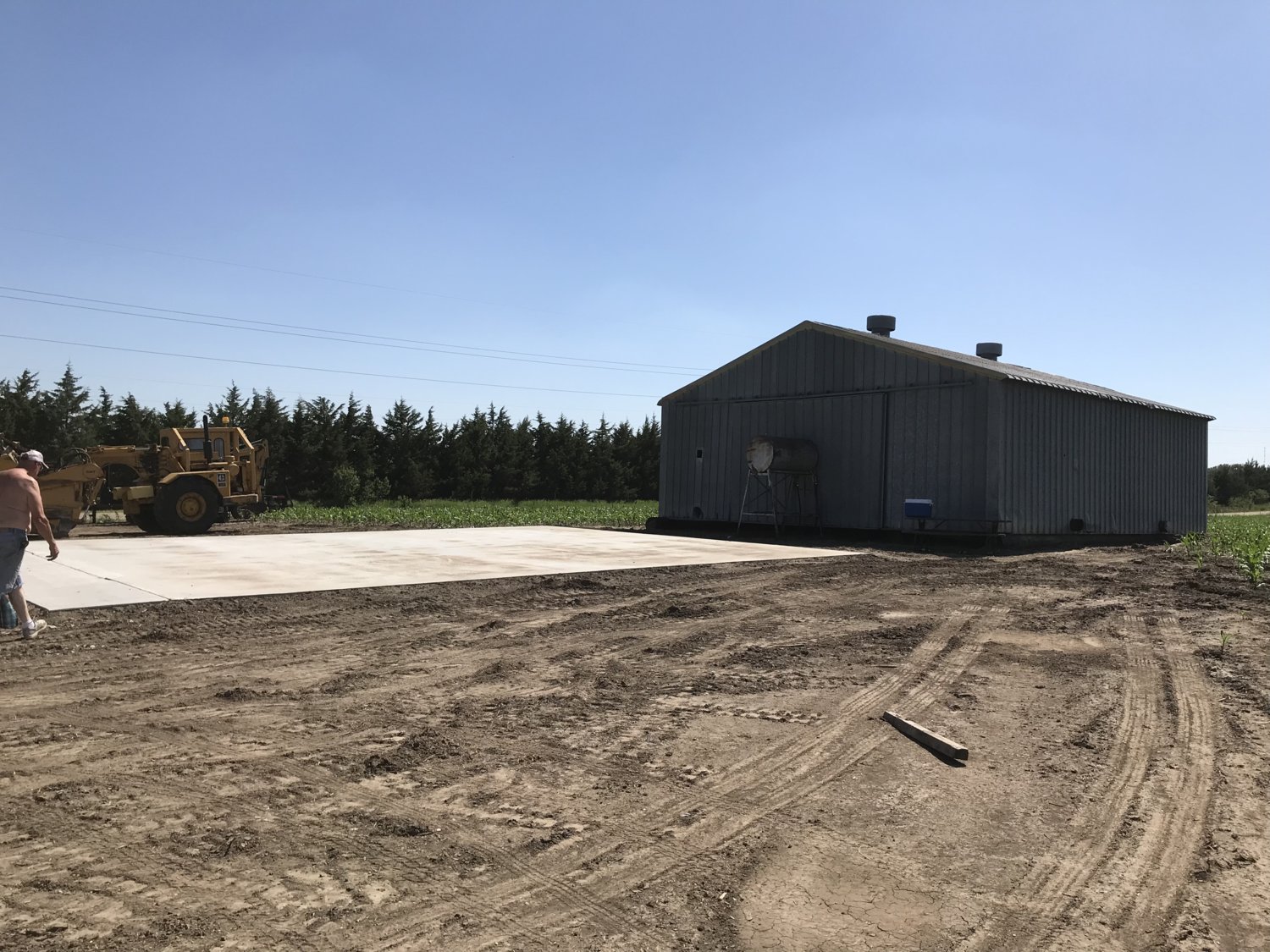 New pad poured.