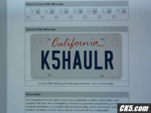 New plates ordered!!