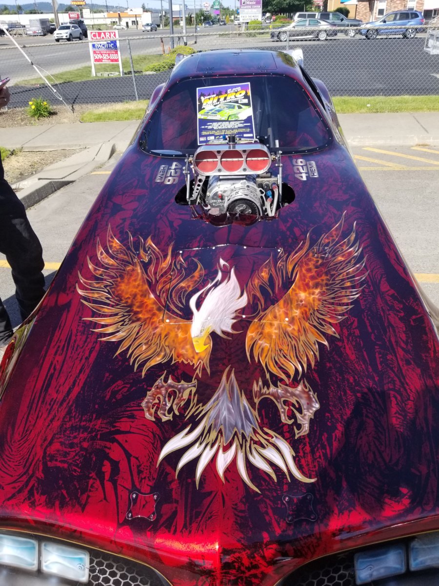 Nitro funny car hood bird