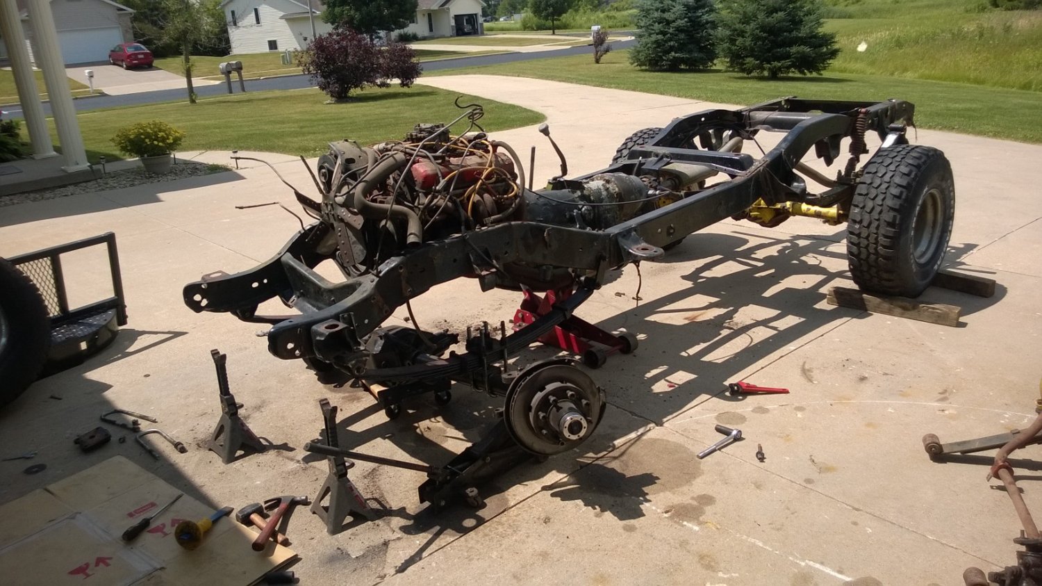 putting in new axle