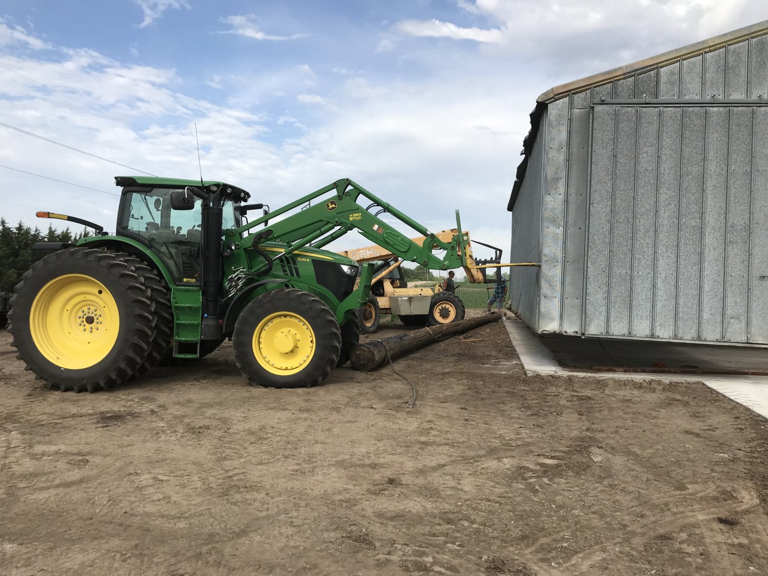 Setting shed down.