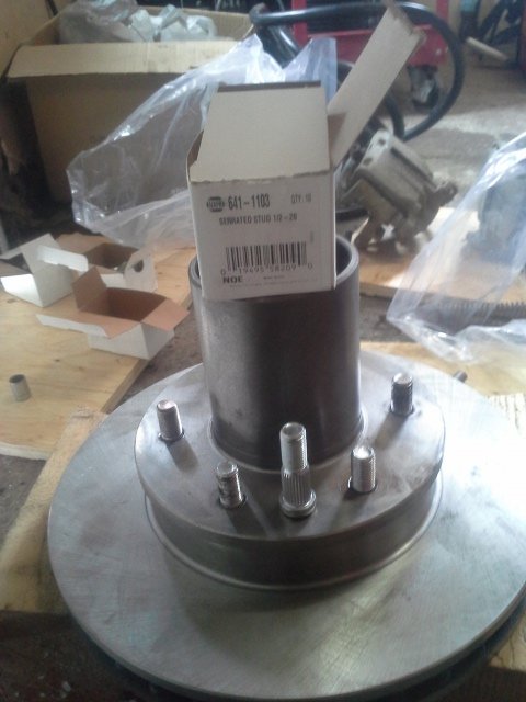 since the rear we were using was out of a 2007 chevy 1500, the wheel studs would not match the front