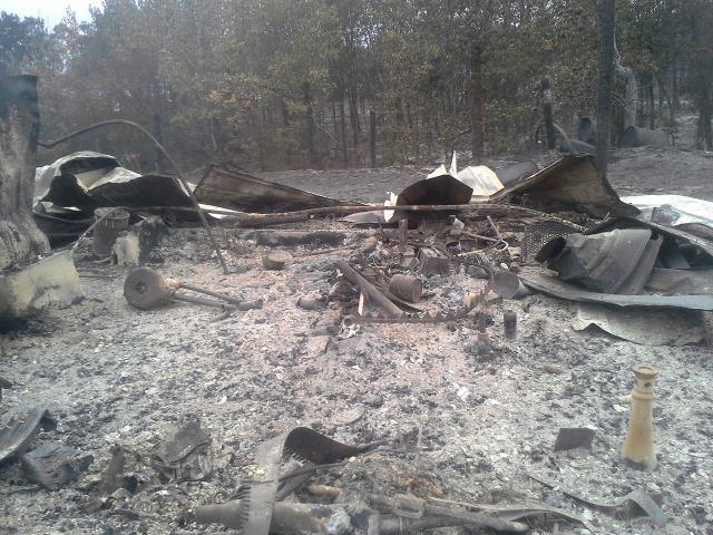 Still no evacuation notice...With just me and my dog left to try to protect the place I focused on the house...So he lost all the barns and shops
