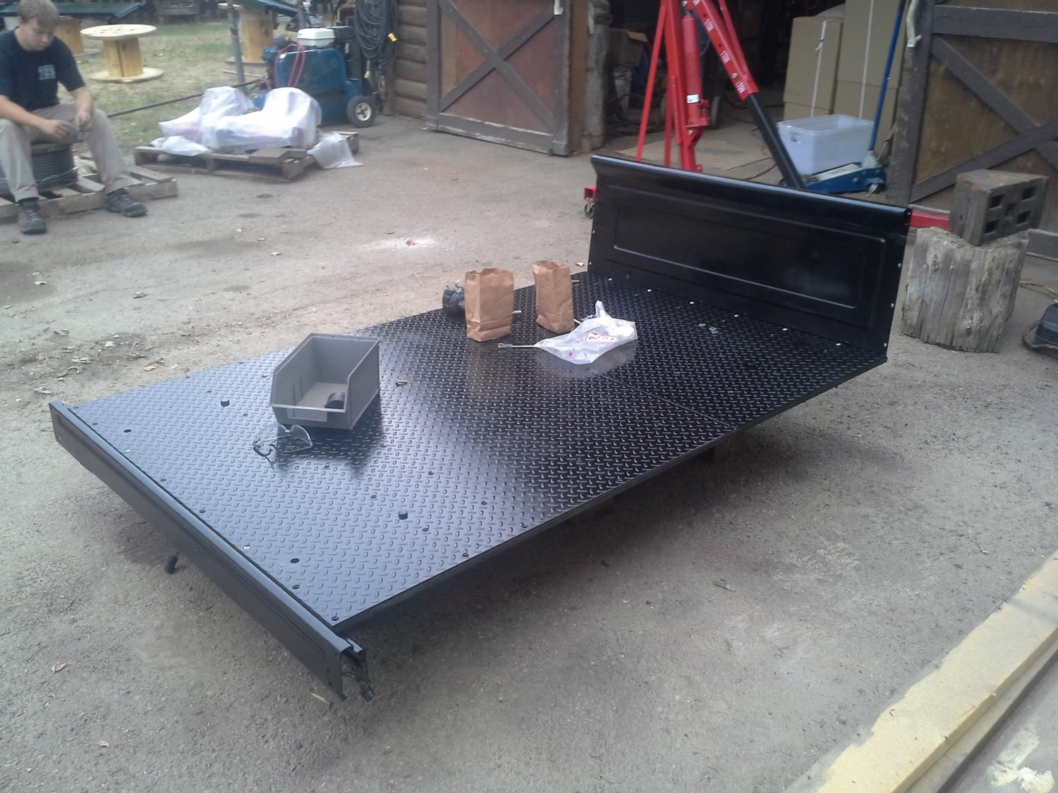 We counter sunk the holes for the floor braces and used 1/4" stainless counter sunk bolts.  The floor is modular not welded to the braces