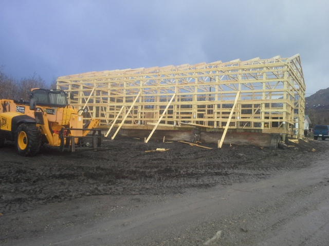We had to brace like mad, We built it in November, and had 160kph 100mph winds