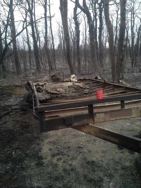 We made sure my friend evacuated with my brother in law, and Right after that the fire came thru..I lost my trailer with a pump unit on it.